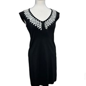 Yoana Baraschi Black and White Sheath Ponte Cocktail Dress - Women S - RBG Chic!